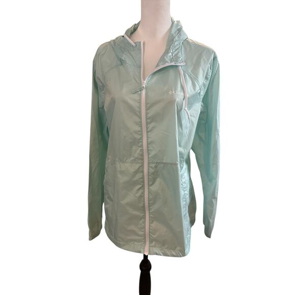 Columbia Jacket Mint Green Light Green Wind Breaker Size XL - Picture 1 of 4